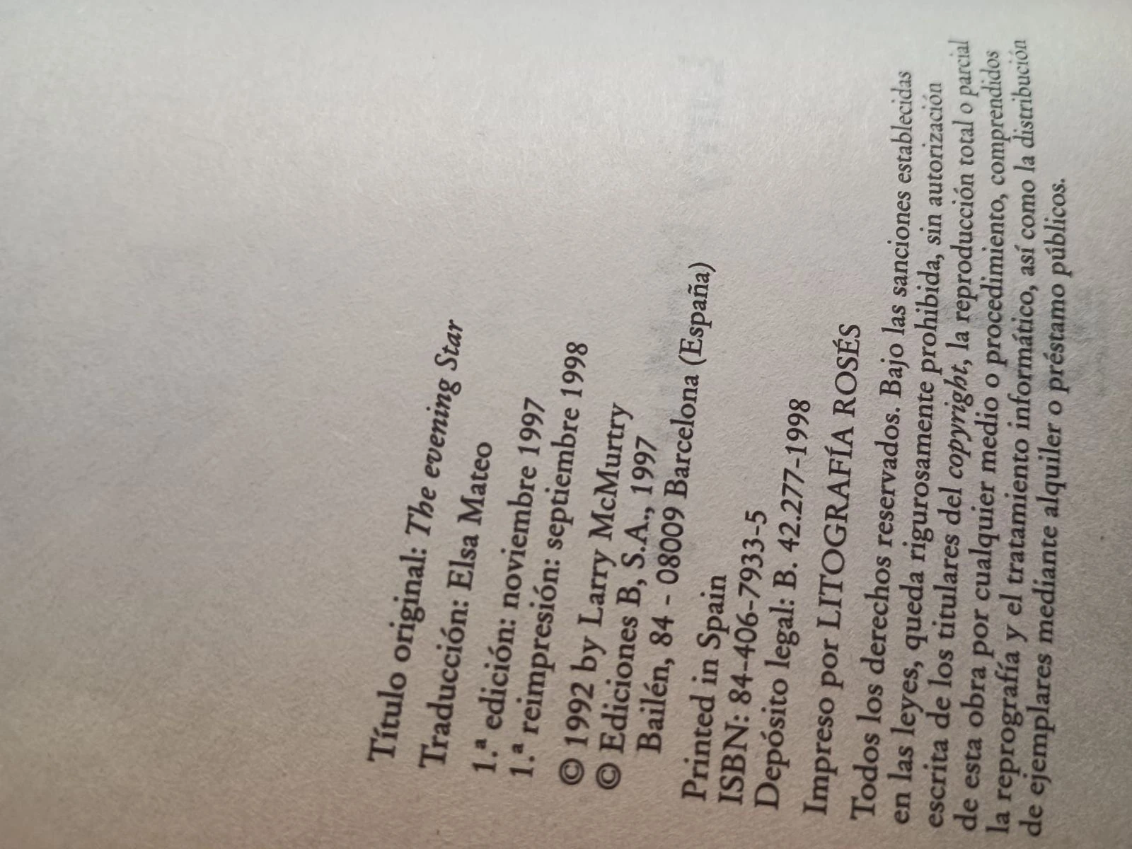 The Power of Love II, Larry McMurtry 1997 – photo 4